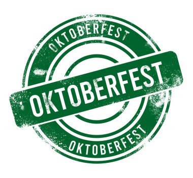Oktoberfest - yeşil yuvarlak grunge düğmesi, mühür