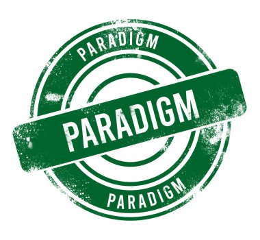 Paradigma - yeşil yuvarlak grunge düğmesi, damga