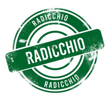 Radicchio - yeşil yuvarlak grunge düğmesi, damga