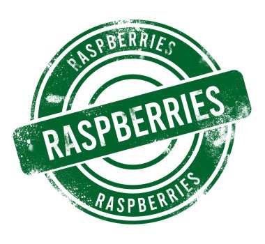 Ahududu - yeşil yuvarlak grunge düğmesi, damga