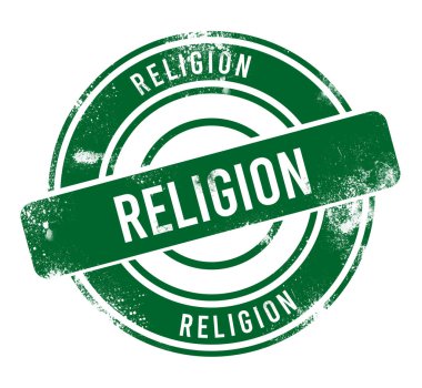 Din - yeşil yuvarlak grunge düğmesi, mühür