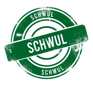 Schwul - yeşil yuvarlak grunge düğmesi, mühür