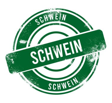 Schwein - yeşil yuvarlak grunge düğmesi, damga