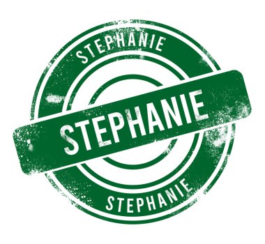 Stephanie - yeşil yuvarlak grunge düğmesi, damga
