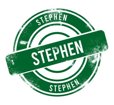 Stephen - yeşil yuvarlak grunge düğmesi, damga