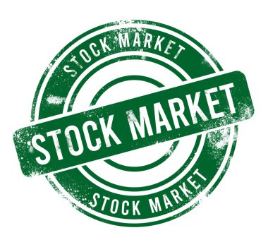 Borsa - yeşil yuvarlak grunge düğmesi, pul