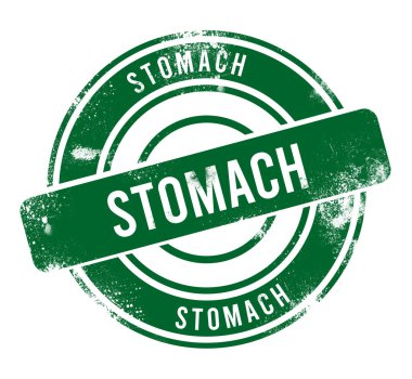 Mide - yeşil yuvarlak grunge düğmesi, damga