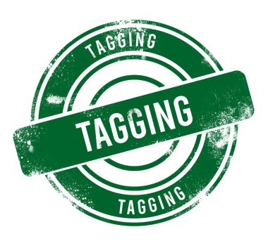 Etiketleme - yeşil yuvarlak grunge düğmesi, damga