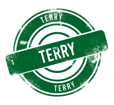 Terry - yeşil yuvarlak grunge düğmesi, damga