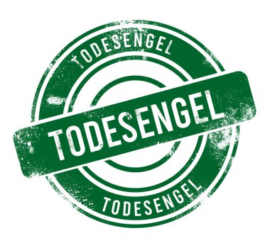 Todesengel - yeşil yuvarlak grunge düğmesi, damga