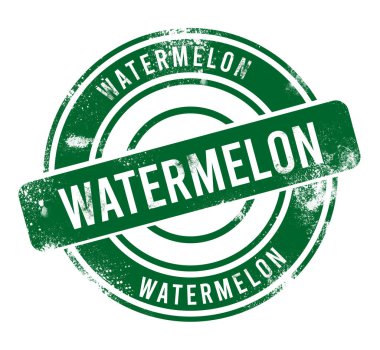 Karpuz - yeşil yuvarlak grunge düğmesi, damga