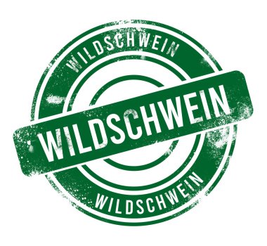Wildschwein - yeşil yuvarlak grunge düğmesi, damga