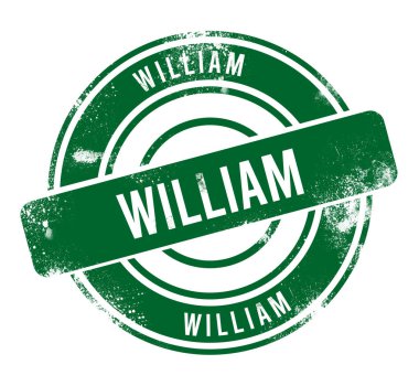 William - yeşil yuvarlak grunge düğmesi, damga