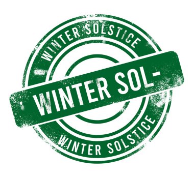 Kış Gündönümü - yeşil yuvarlak grunge düğmesi, damga