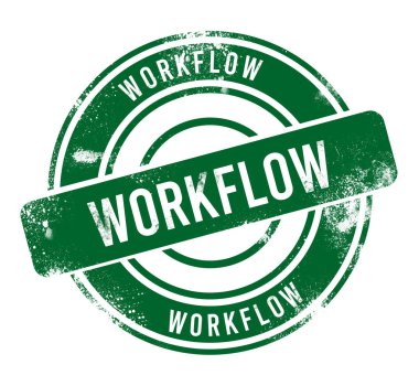 Çalışma Akışı - yeşil yuvarlak grunge düğmesi, damga