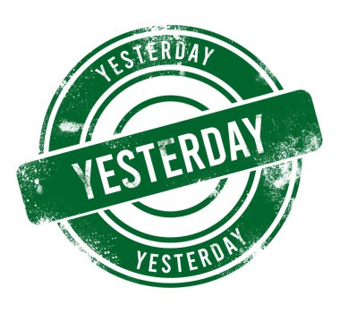 Dün - yeşil yuvarlak grunge düğmesi, damga