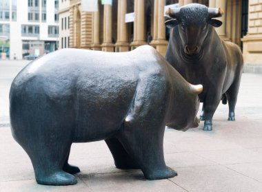 Bull and Bear Monument, Frankfurt, Germany clipart