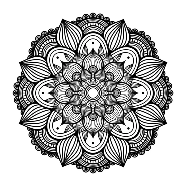 Mandala Art Motif Illustration Conception Sur Fond Blanc — Photo
