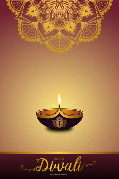 Luxusní Styl Diwali Lampy Ilustrační Design — Stock fotografie