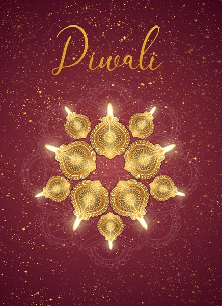 Diwali Festival Lights Illustration Design — Stock Photo, Image