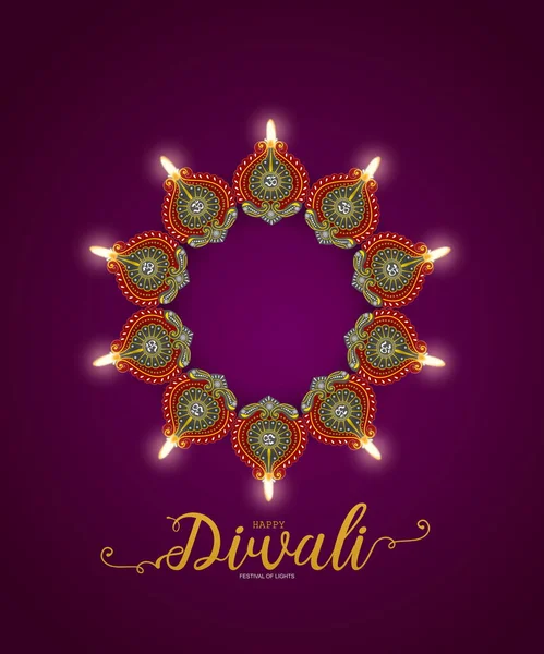 Diwali Ljusfestivalen Illustrationsdesign — Stockfoto