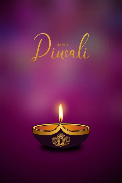 Diwali Festivalen För Ljus Firande Koncept Design Lila Bakgrund — Stockfoto