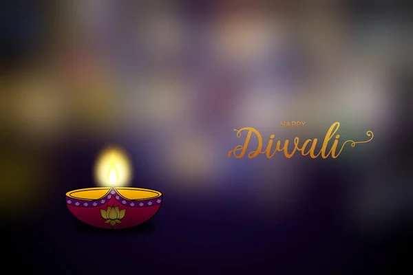 Beautiful Diwali Lamp Blur Bokeh Background Light Festival India — Stock Photo, Image