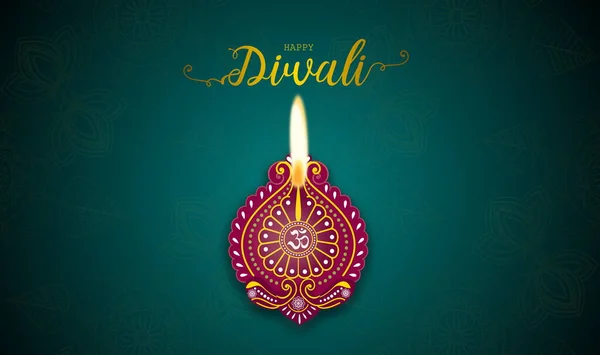 Happy Diwali Festival Festival Lights Concept Design Όμορφο Πήλινο Φωτιστικό — Φωτογραφία Αρχείου