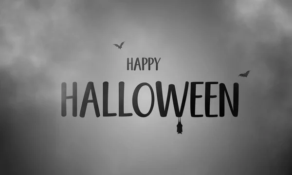 Tekst Happy Halloween Enge Donkere Achtergrond — Stockfoto