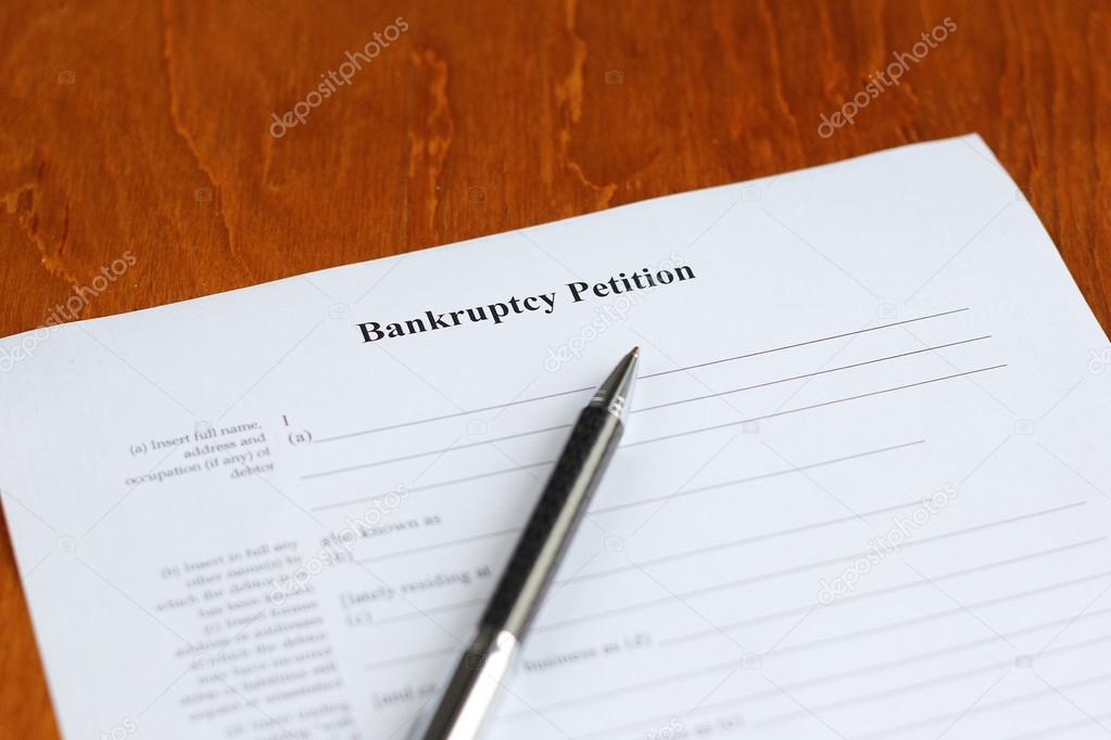 Close-up of a bankruptcy petition