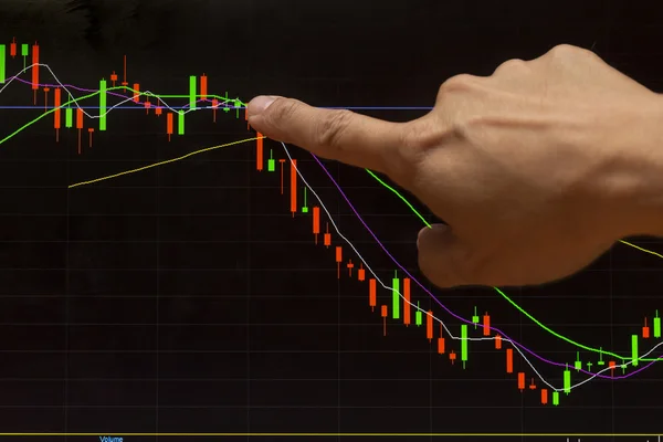 Kladivo Candlestick Chart, akciový trh — Stock fotografie