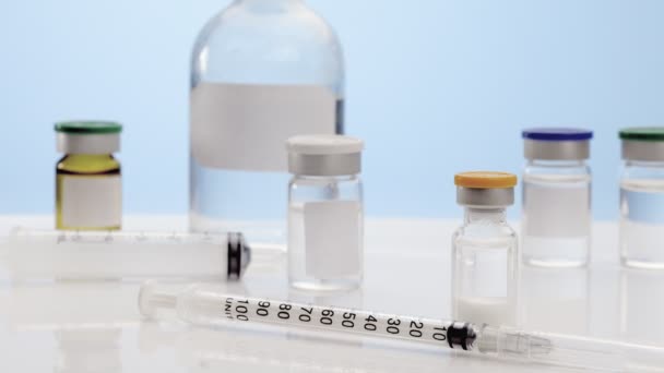 Covid Ampola Vacina Contra Coronavírus Frasco Para Injectáveis — Vídeo de Stock