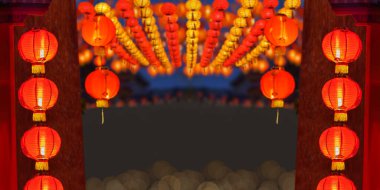 Çin 'in yeni yıl fenerleri Çin mahallesinde..