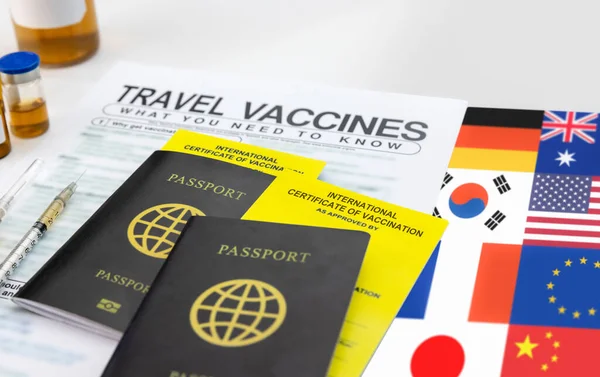 Receba Certificado Internacional Vacinação Antes Viajar — Fotografia de Stock