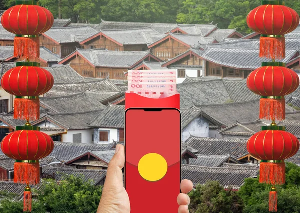 Hongbao Digital Telefone Celular Ano Novo Lunar Chinês — Fotografia de Stock