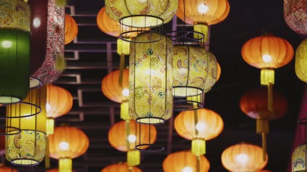 中国城镇地区的农历新年灯笼 — 图库视频影像