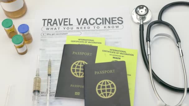 Det Internationella Vaccinationsintyget Före Resan — Stockvideo