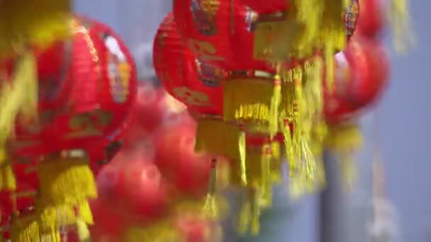 中国の旧正月の提灯 祝福のテキストは富と健康を意味します — ストック動画