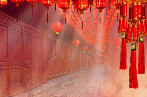 Çin Yeni Yıl Fenerleri Çin Mahallesinde — Stok fotoğraf
