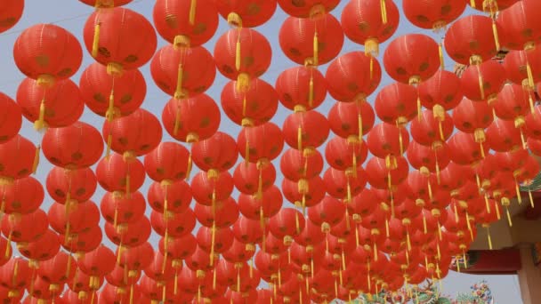 Traditionelle Chinesische Neujahrslaternen Chinatown — Stockvideo