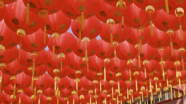 中華街の伝統的な中国の新年の提灯 — ストック動画