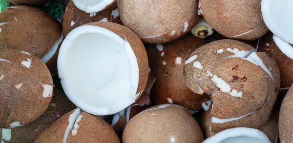 Intérieur Noix Coco Fraîche Pour Faire Lait Coco — Photo