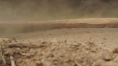 Köy yolunda tekerlek arabasını kapat.