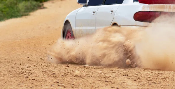 Rally Verseny Autó Sodródó Földút — Stock Fotó