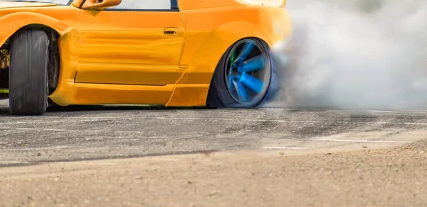 Race Drift Car Burning Tires Speed Track — Stock Photo, Image