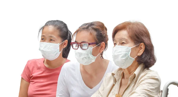 Védő orvosi maszkot a nők — Stock Fotó