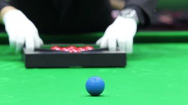 Snooker hakemi düzenlemek topları