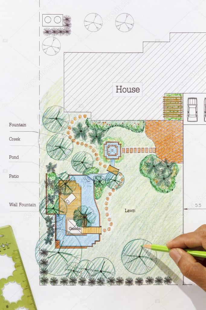 Landscape Architect design water garden plans for backyard