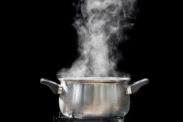 Vapor sobre la olla — Foto de Stock