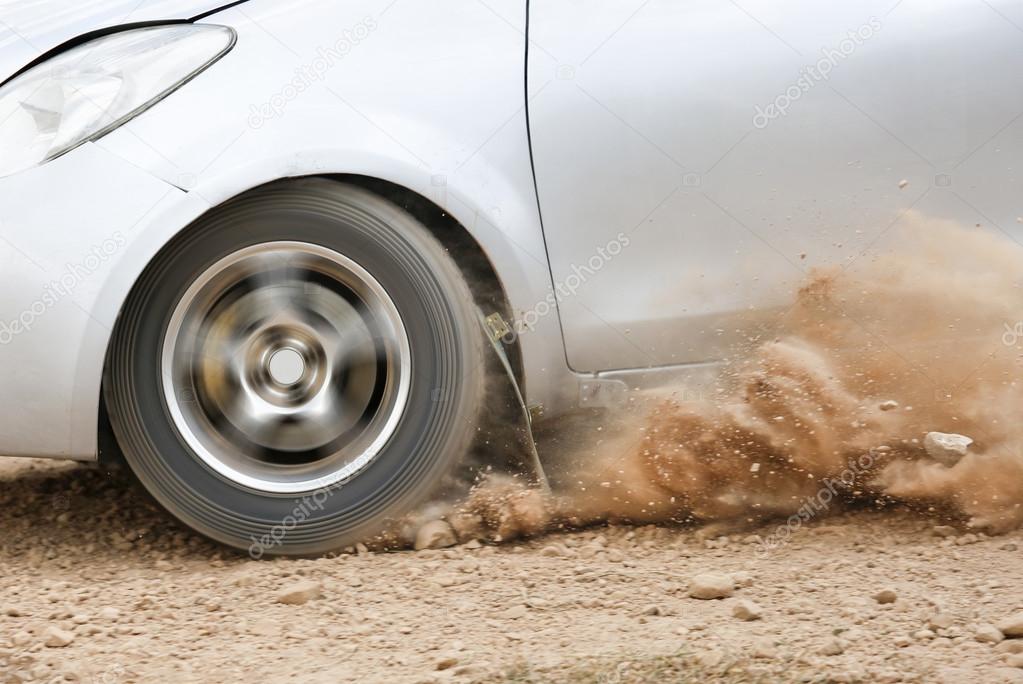 Rally Car in dirt track